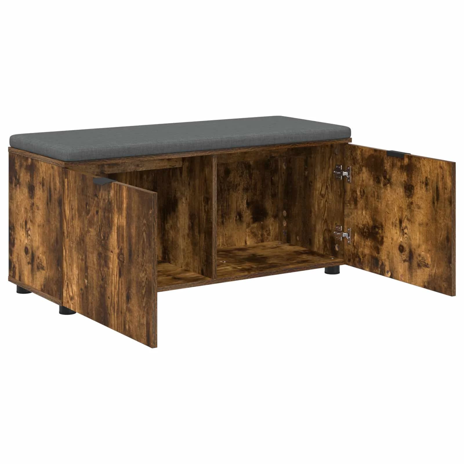 Haldna klop z blazino s polico Dimljeni Hrast 100 x 38 x 46 cm - slika 5