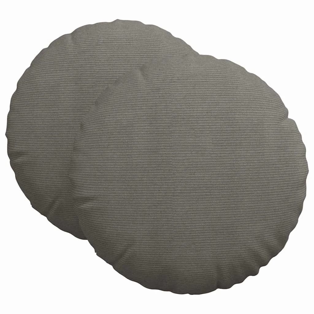 Sedežne blazine 2 kos Žametna tkanina Svetlo siva Ø 80 cm - slika 2