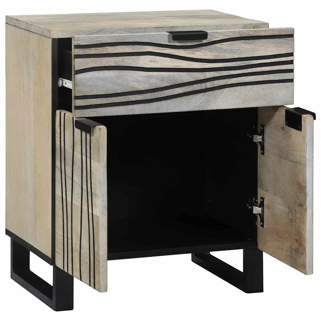 Nočna omarica Bela 50 x 33 x 60 cm Inženirski les - slika 2