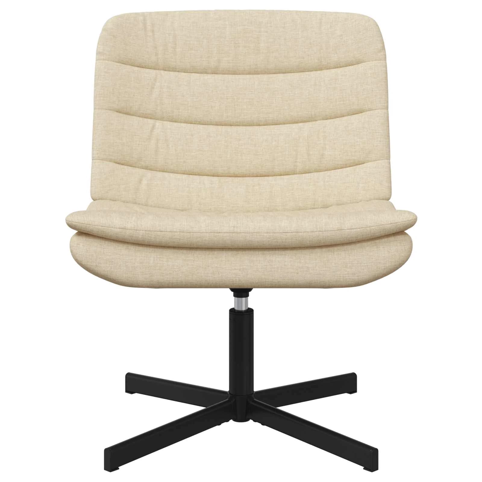 Vrtljiv stol krema 63 x 75 x 76 cm blago - slika 2