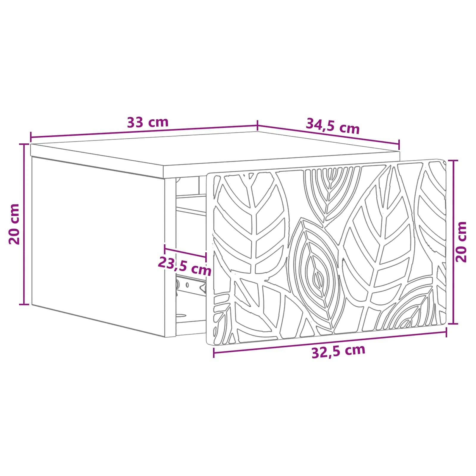Stenska stranska miza 2 kos Bela 34,5 x 33 x 20 cm - slika 11