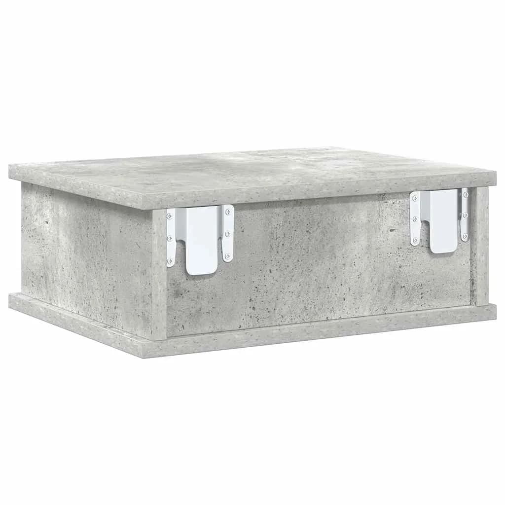 Nočna omarica Betonsko siva 40 x 31 x 15 cm Inženirski les - slika 7