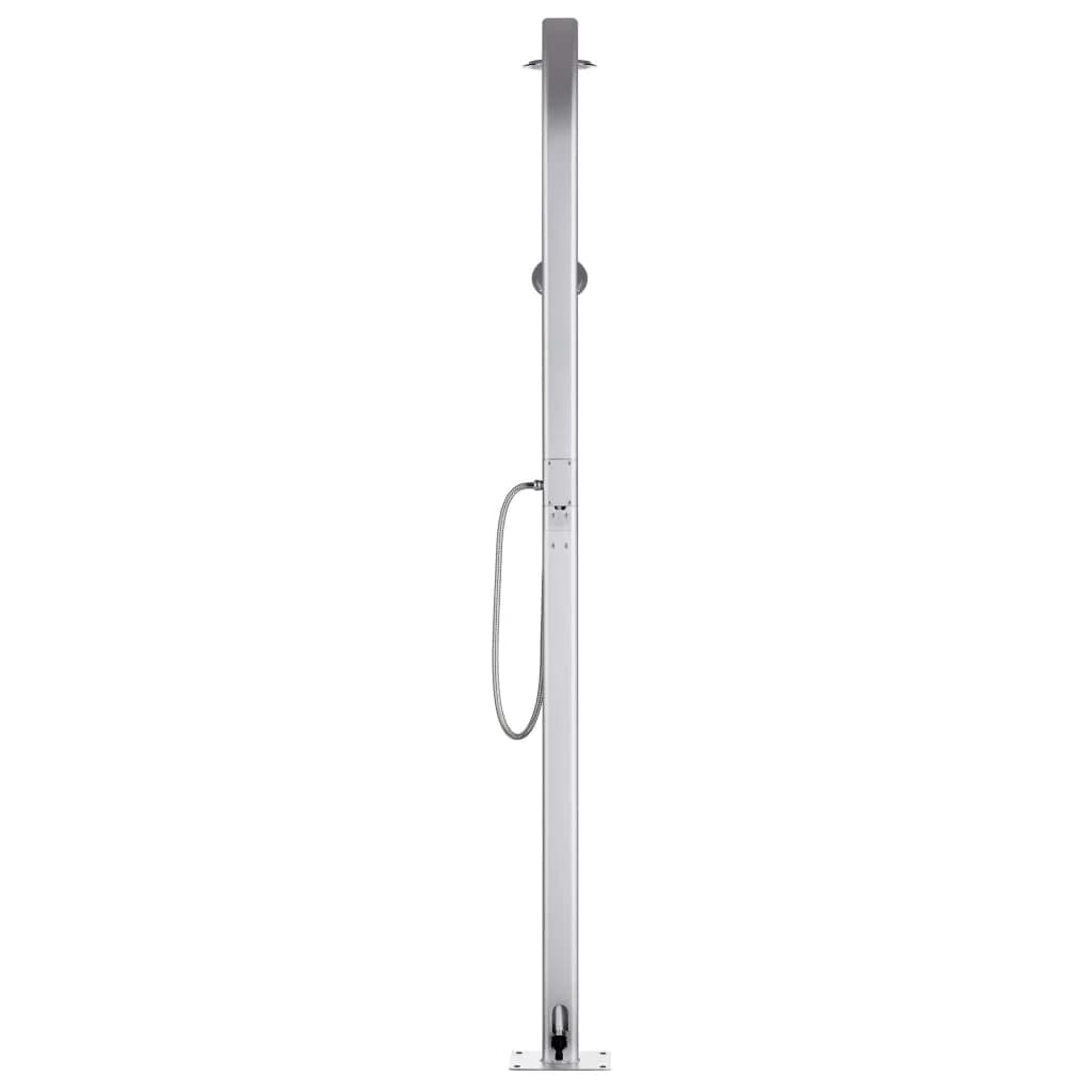Vrtni tuš z rjavim podstavkom 220 cm aluminij - slika 6