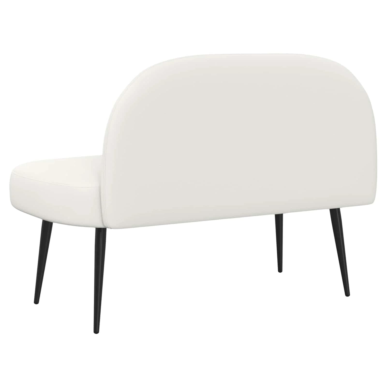 Oblazinjena klop z naslonom Bela 110 x 60 x 76 cm Umetno usnje - slika 4