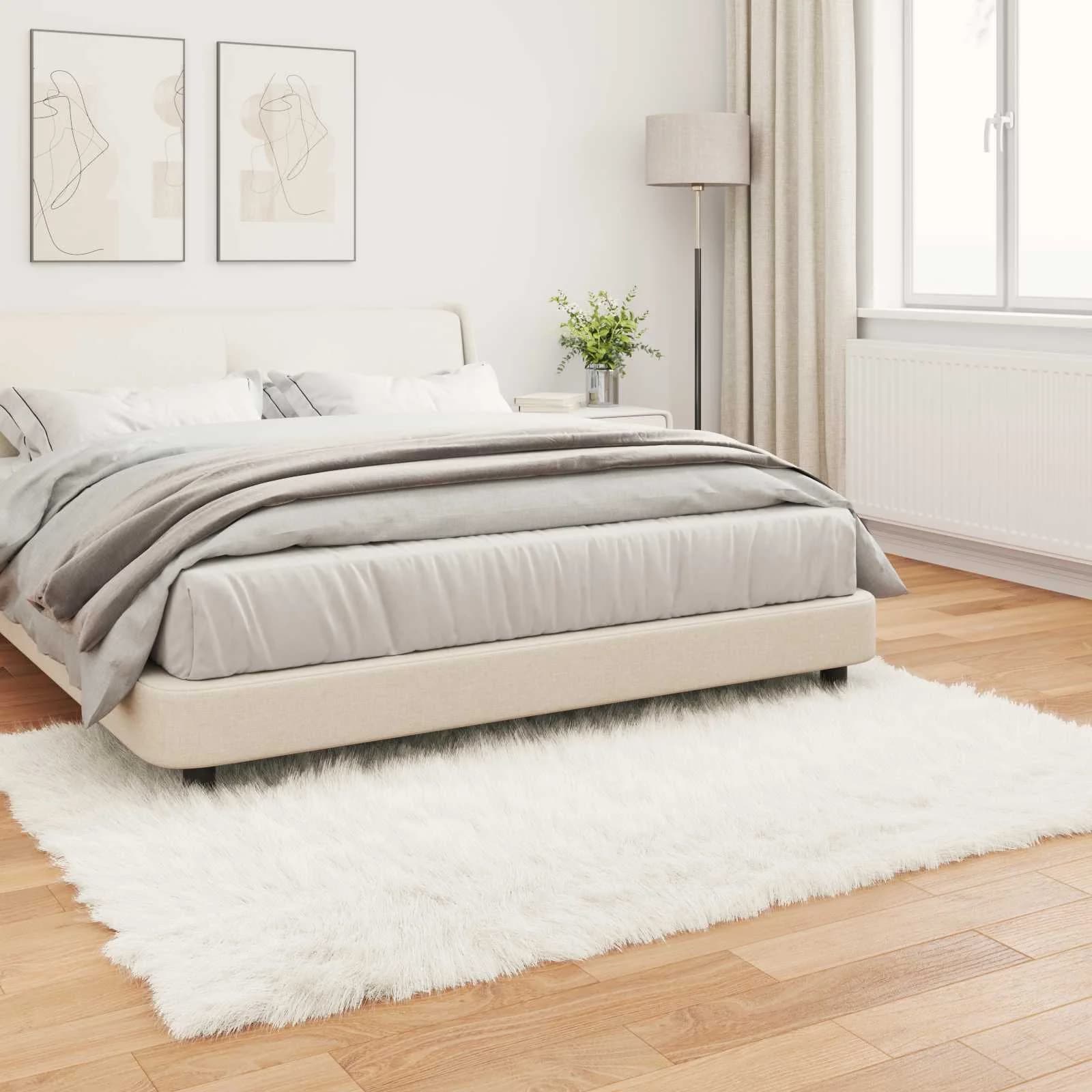 Preproga iz umetnega ovčjega krzna TAFALLA Bela 140 x 200 cm - slika 4