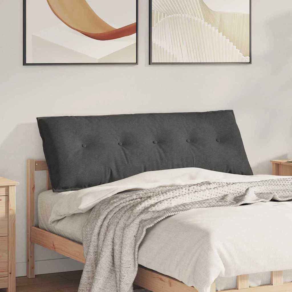 Poglavni vzglavnik Temno siva 140 x 50 cm Žametna tkanina