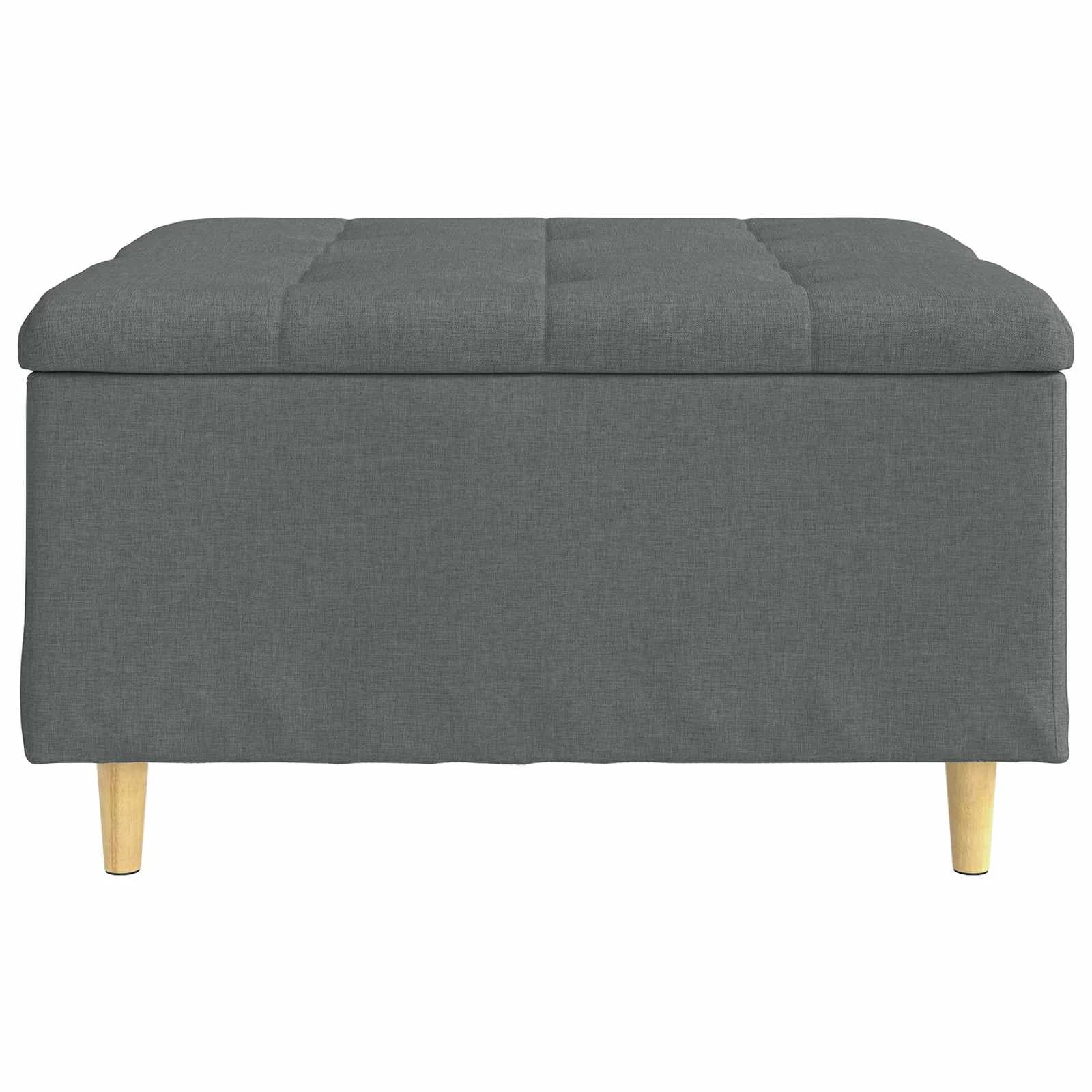 Shranjevalna tabureta Temno siva 80 x 80 x 45 cm blago - slika 6