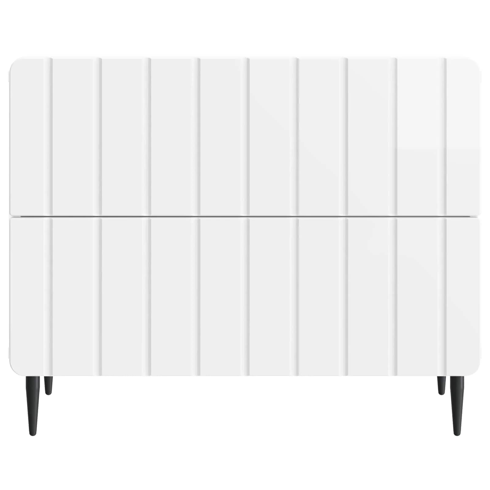 Nočna omarica s predalom Bela visok sijaj 62 x 34,5 x 49,5 cm - slika 5