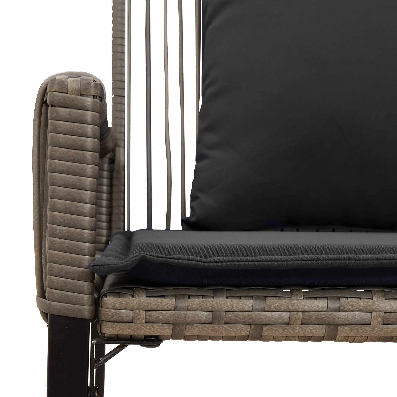 Zunanja klop 2 -Seater 4 kos 110 x 59 x 82 cm poli ratan - slika 9