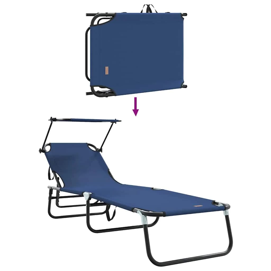 Zložljiv ležalnik Modra 190 x 57 x 81 cm oxford - slika 10