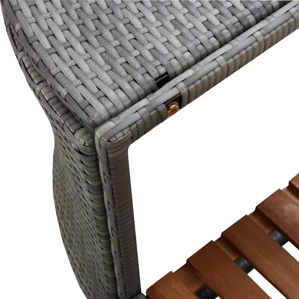 Kvadraten okvir za masažno kad siv 268x268x55 cm poli ratan - slika 5
