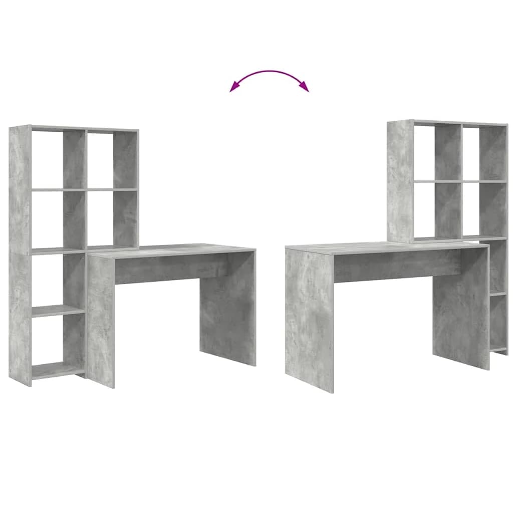 Miza Betonsko siva Inženirski les 138,5 x 55 x 143 cm - slika 9