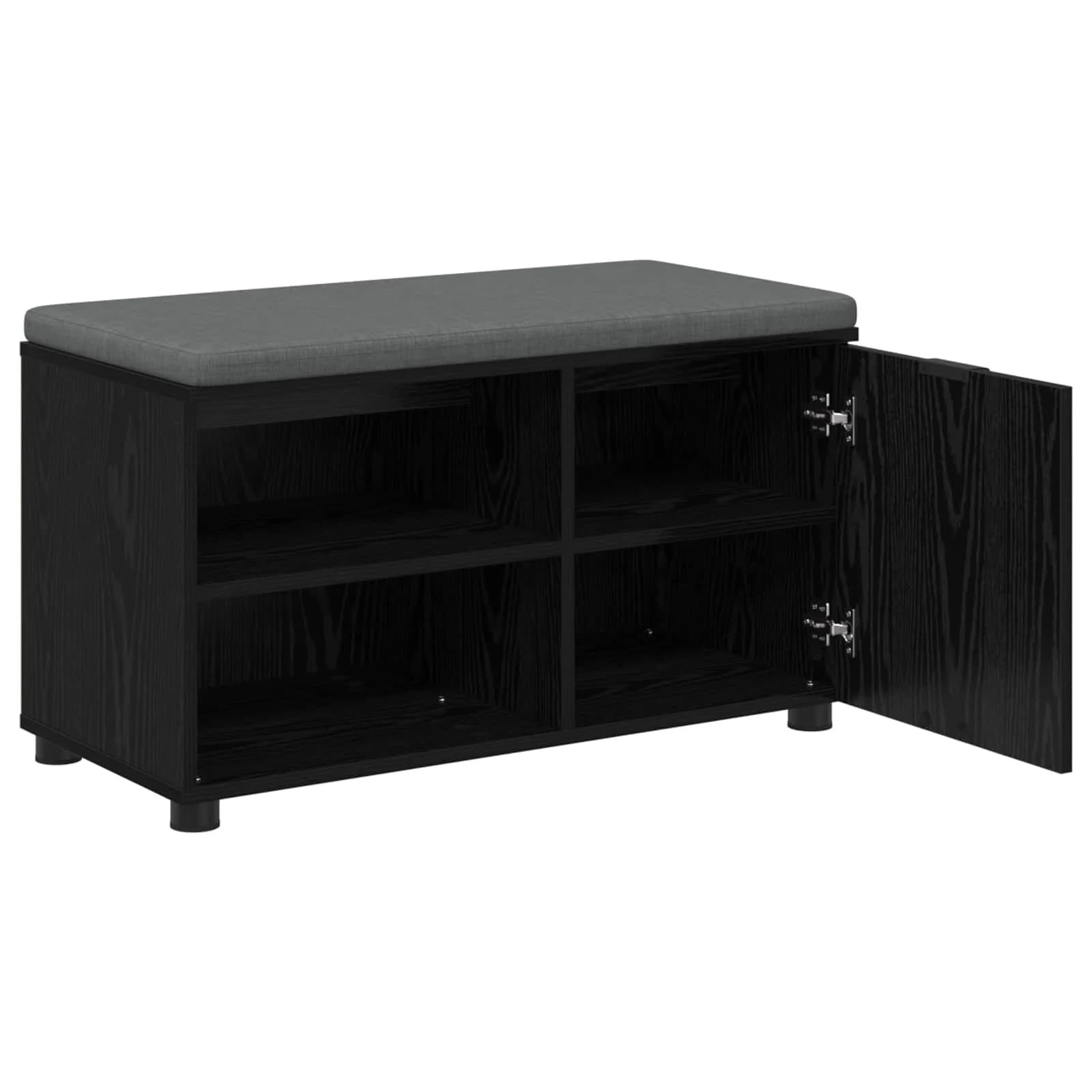 Haldna klop Črni Hrast 80 x 38 x 46 cm Oblikovan Les in Tkanina - slika 5
