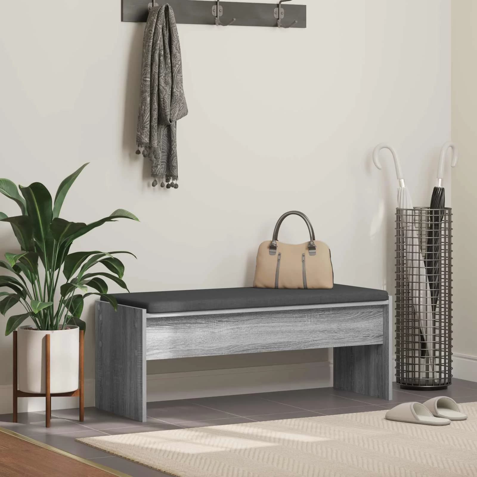 Haldna klop z blazino Siva Sonoma 103 x 38 x 40 cm