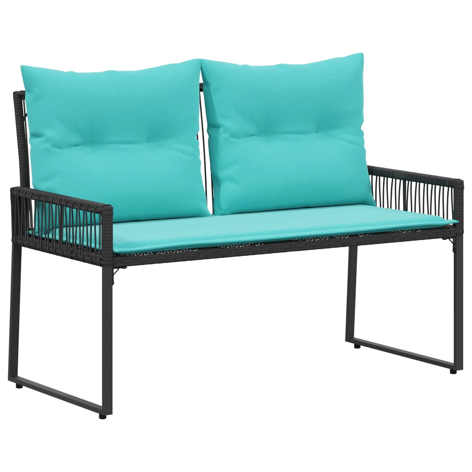 Zunanja klop 2 -Seater 4 kos 110 x 59 x 82 cm poli ratan - slika 2
