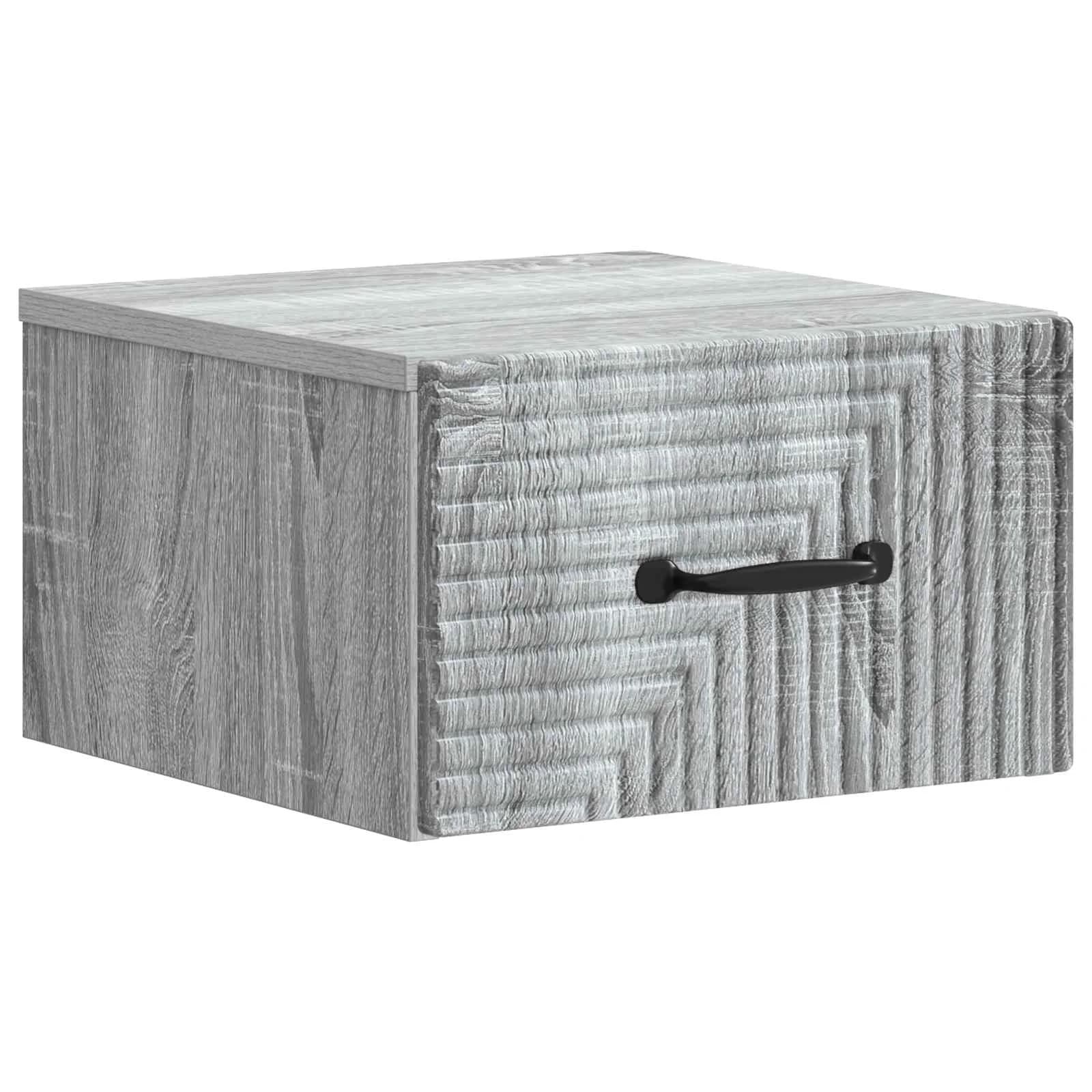 Stenski nočni omarici 2 kos Siva Sonoma 34,5 x 33 x 20 cm - slika 5