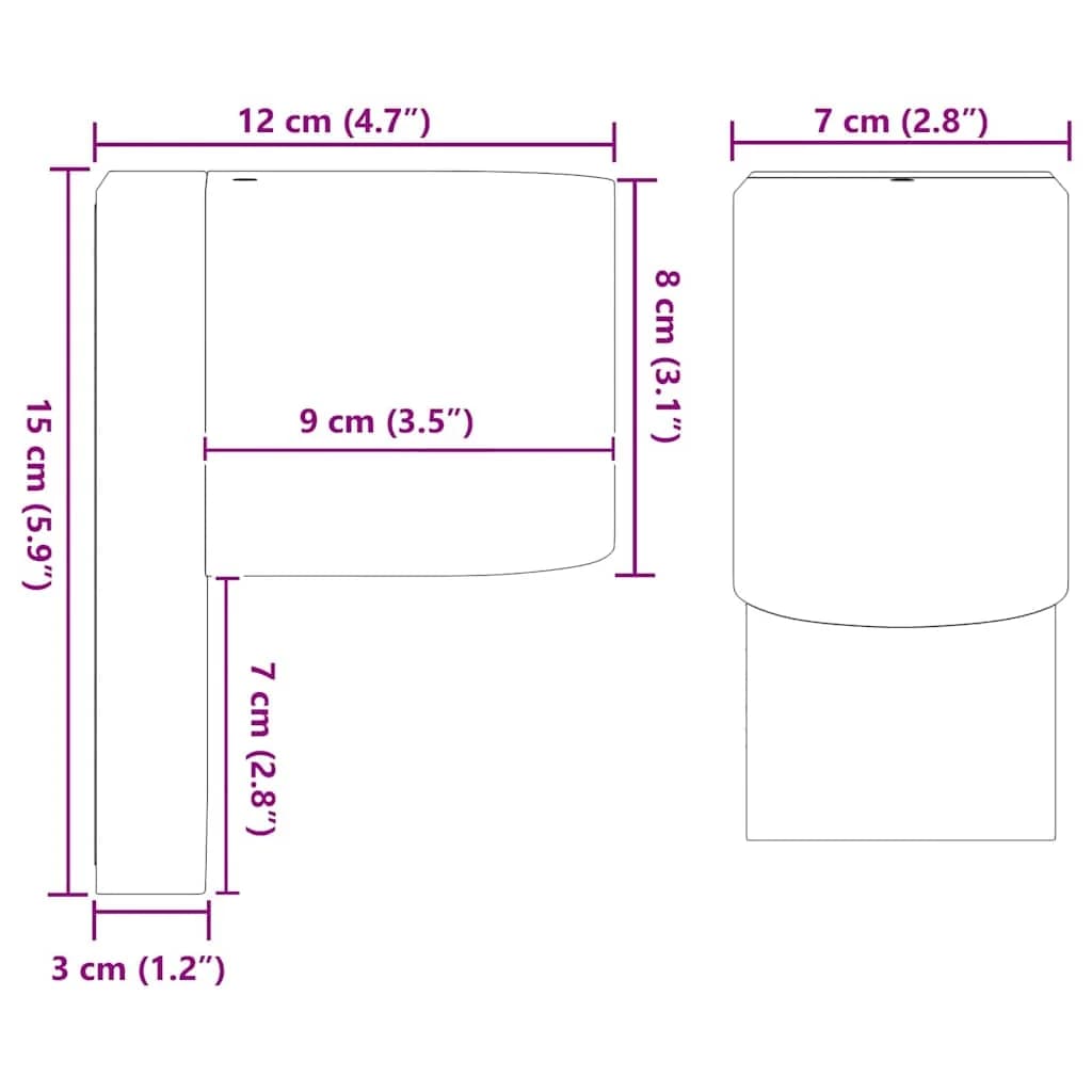 Zunanja stenska luč 2 kos Črna 12 x 7 x 15 cm Nerjaveče jeklo - slika 12