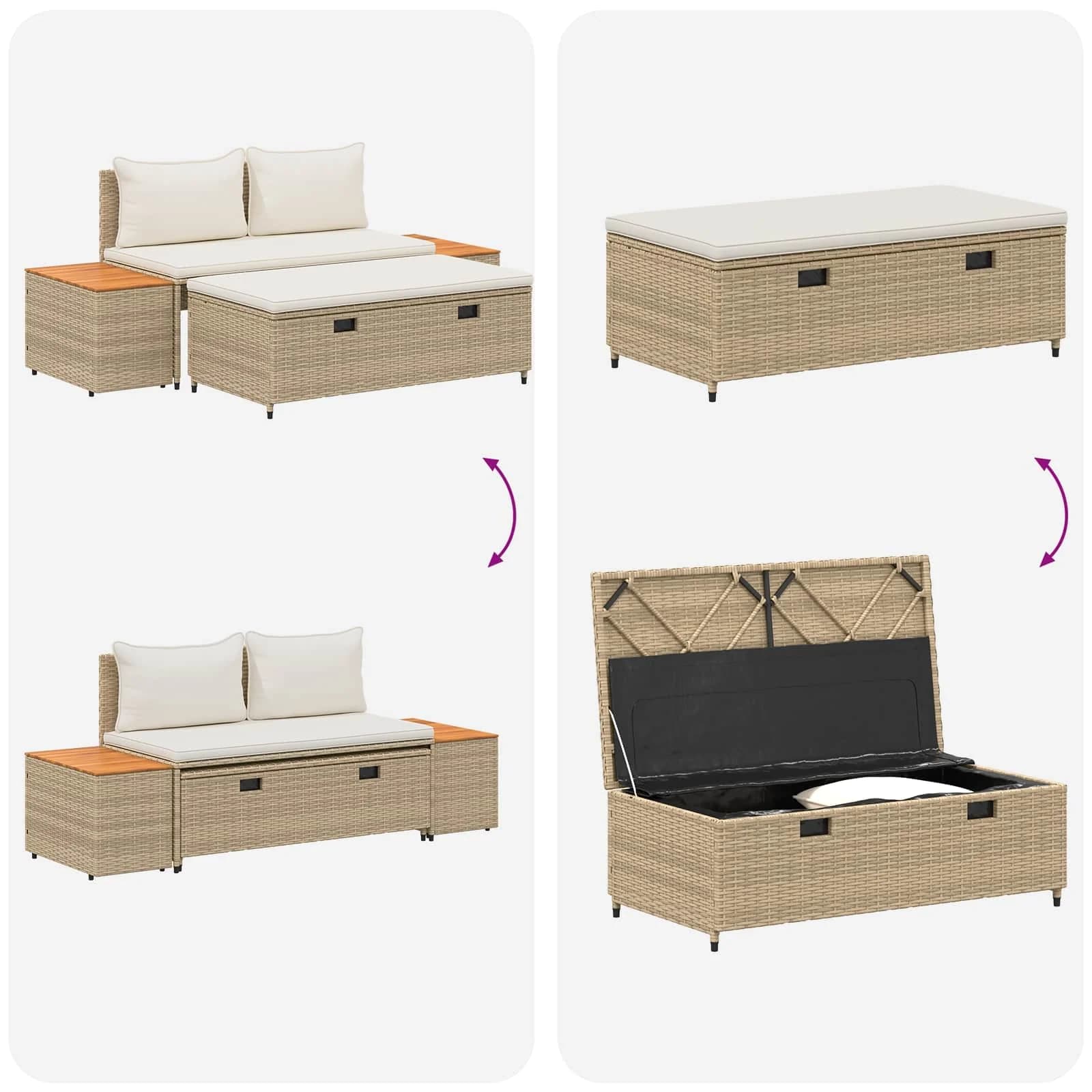 Zunanja garnitura za sedenje 4 -Seater 4 kos 55 x 30 x 39 cm - slika 12