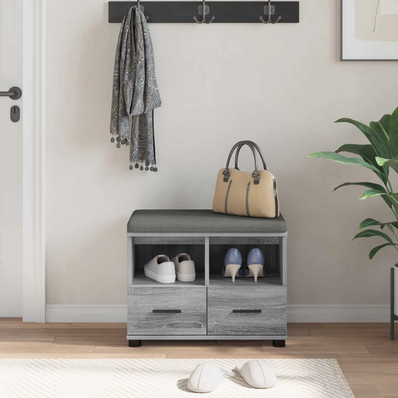 Haldna klop z blazino s predalom Siva Sonoma 60 x 38 x 46 cm - slika 4
