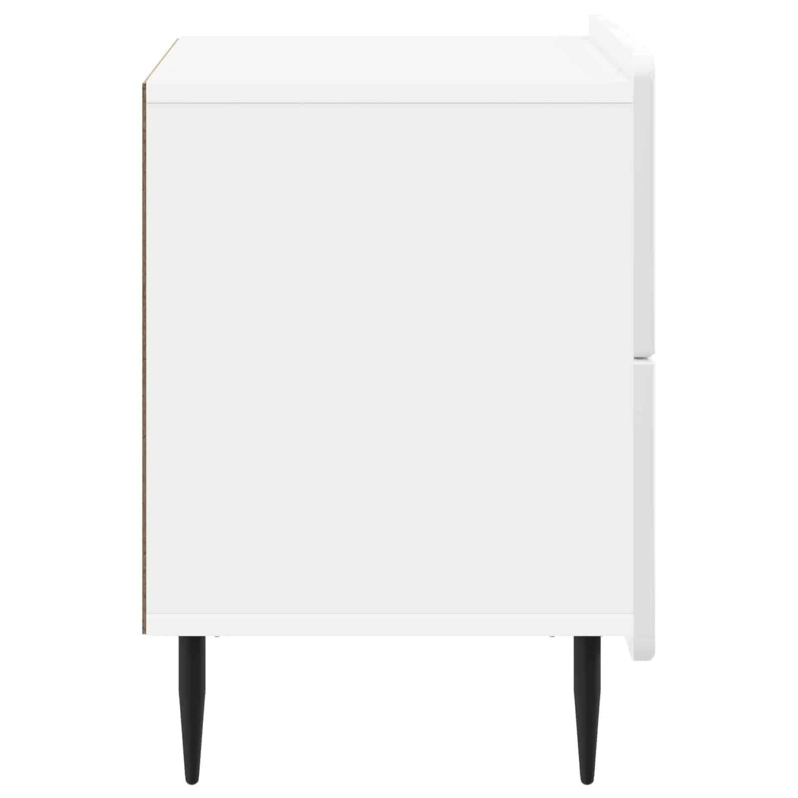 Nočna omarica s predalom Bela visok sijaj 62 x 34,5 x 49,5 cm - slika 6