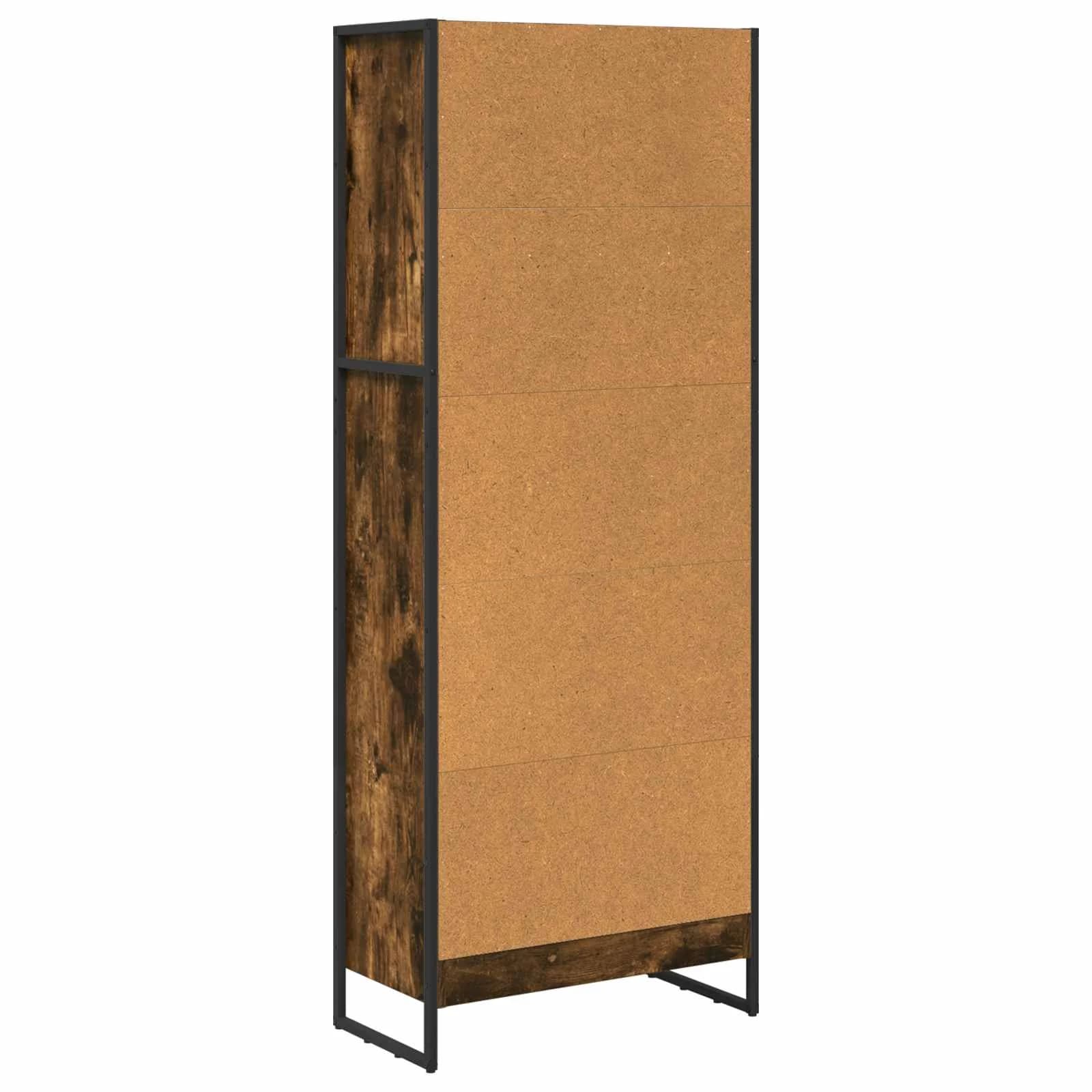 Knjigovni omar 60 x 30 x 155 cm Inženirski les Dimni hrast - slika 7