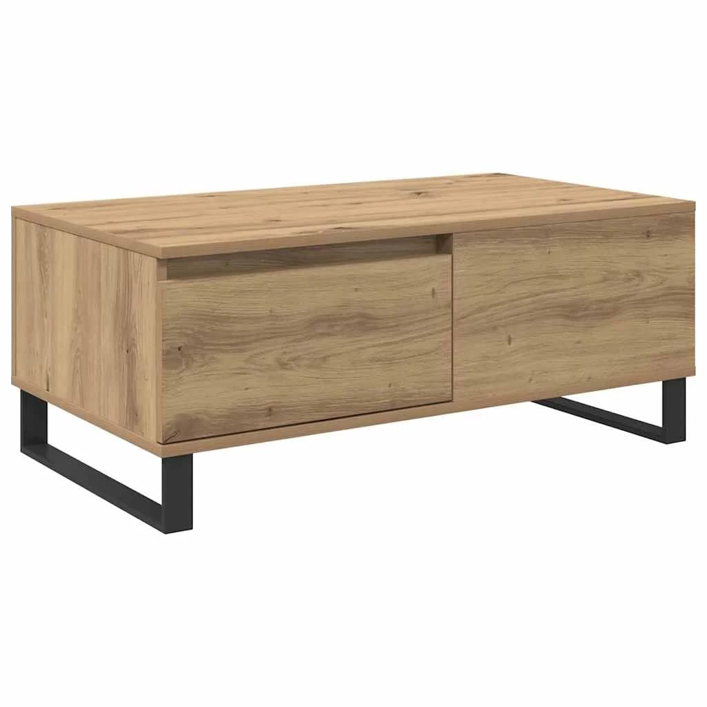 Klubska miza Umetni hrast 90 x 50 x 36,5 cm Inženirski les - slika 2
