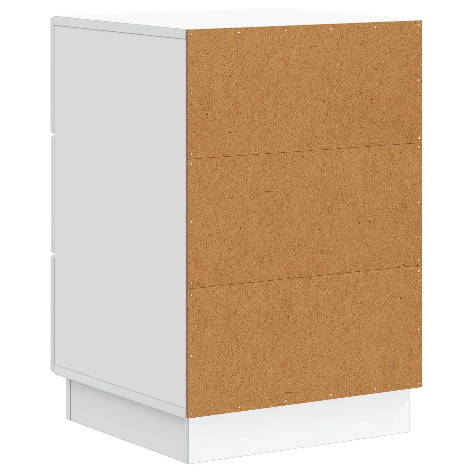 Nočna omarica s predalom Bela 43 x 41 x 63,5 cm Inženirski les - slika 7