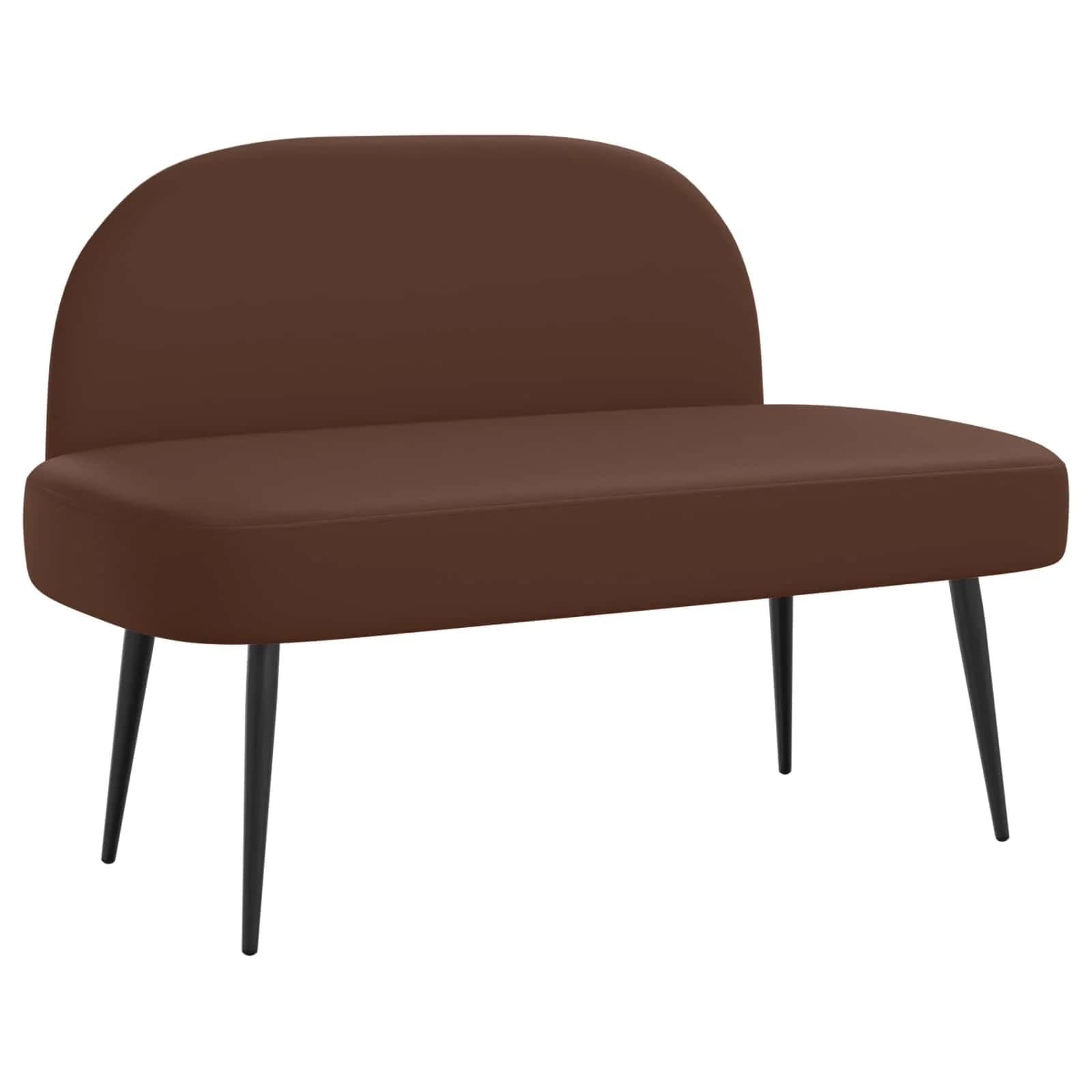 Oblazinjena klop z naslonom Rjava 110 x 60 x 76 cm Umetno usnje - slika 2