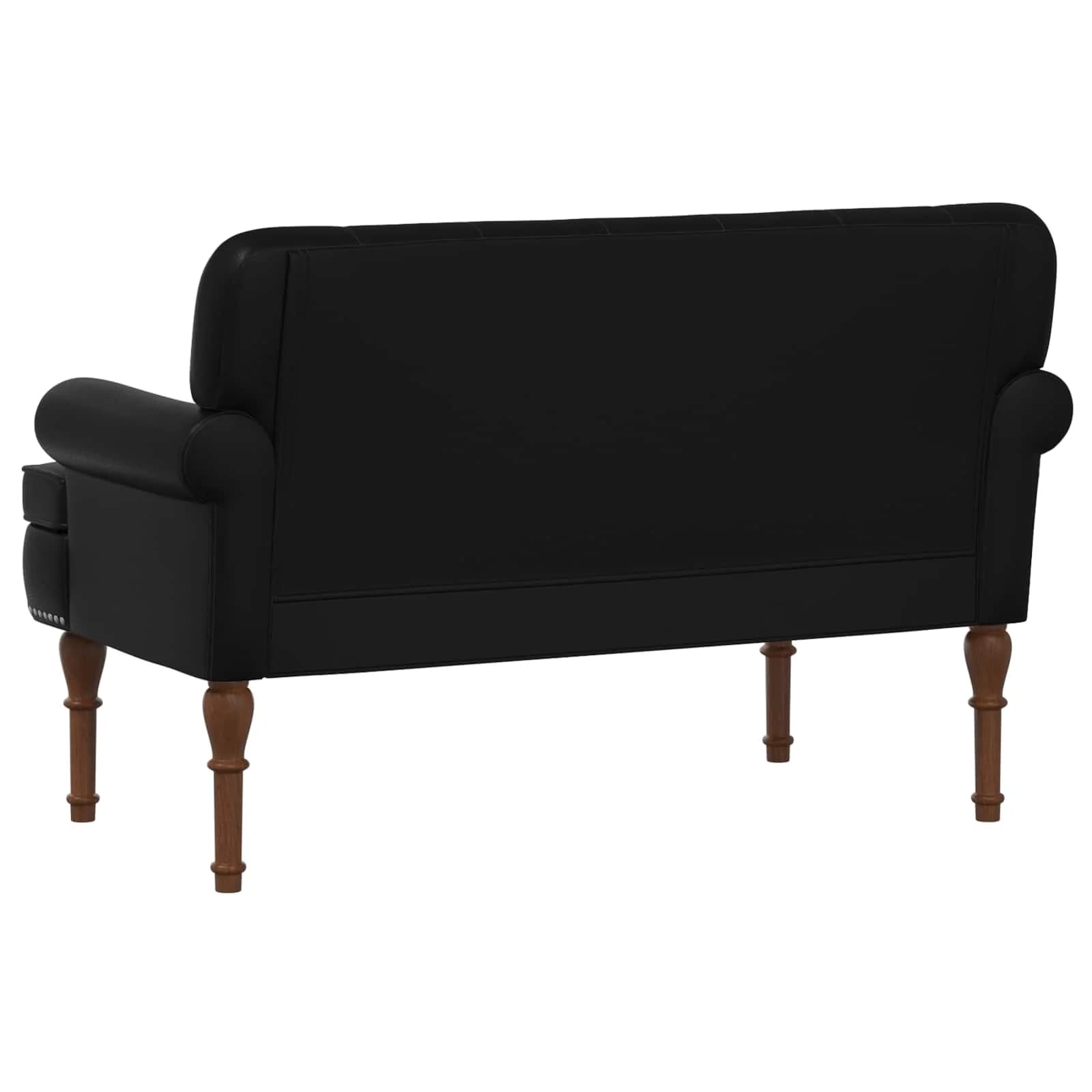 Dvojnica s gumbi Črna 120 x 65 x 77 cm Umetno usnje - slika 5