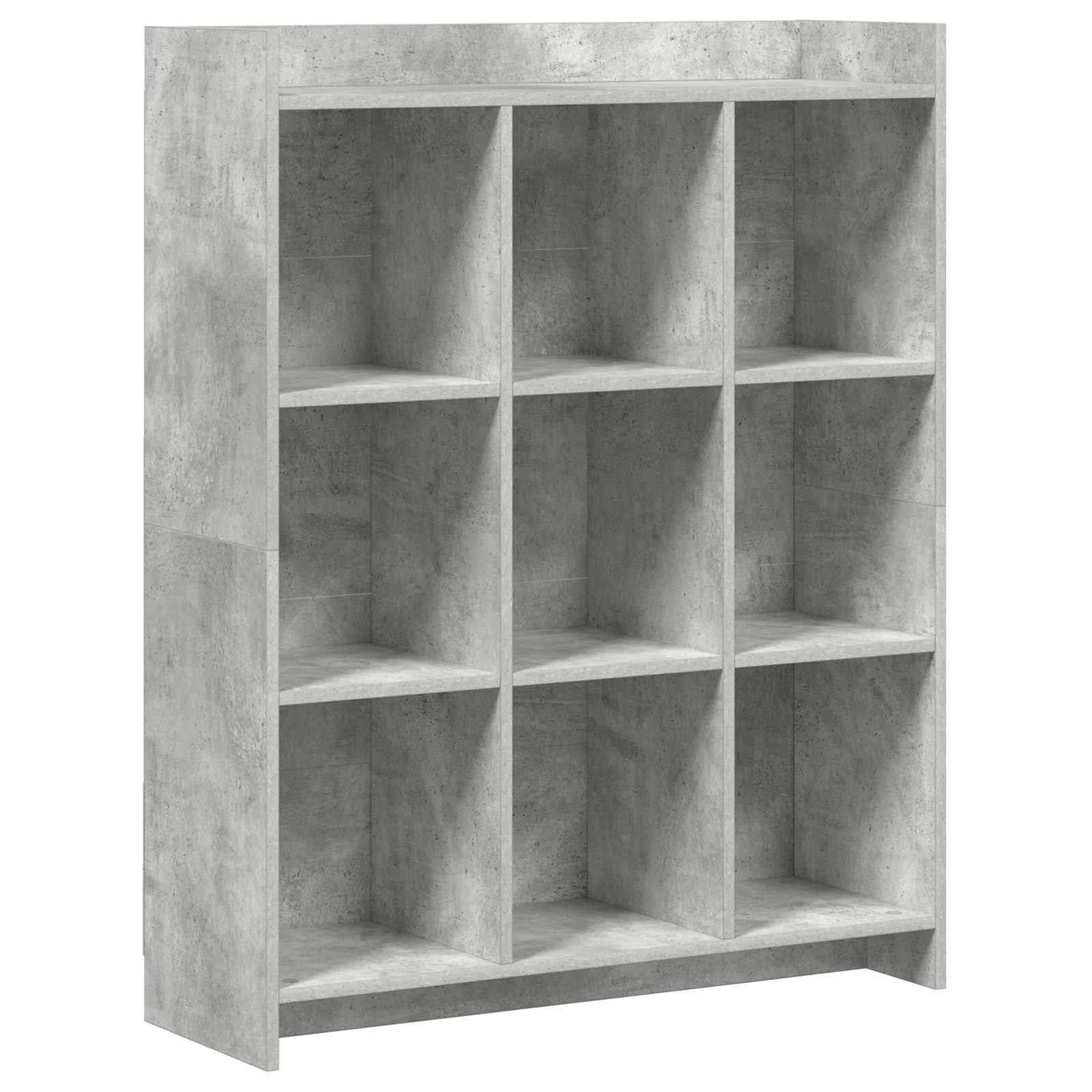 Knjižna omara Betonsko siva 87,5 x 30 x 111 cm Inženirski les - slika 2