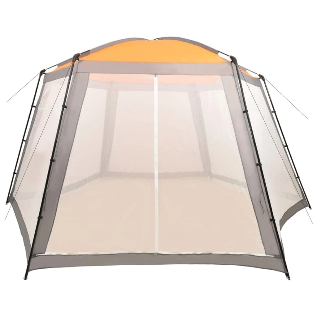 Šotor za bazen iz blaga 590x520x250 cm siv - slika 2