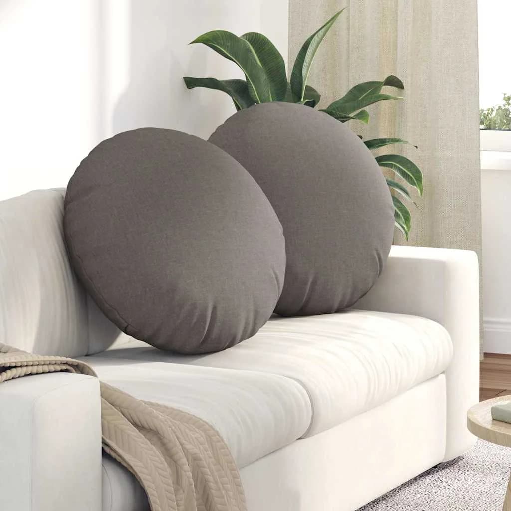 Sedežne blazine 2 kos blago Taupe Ø80 x 29 cm
