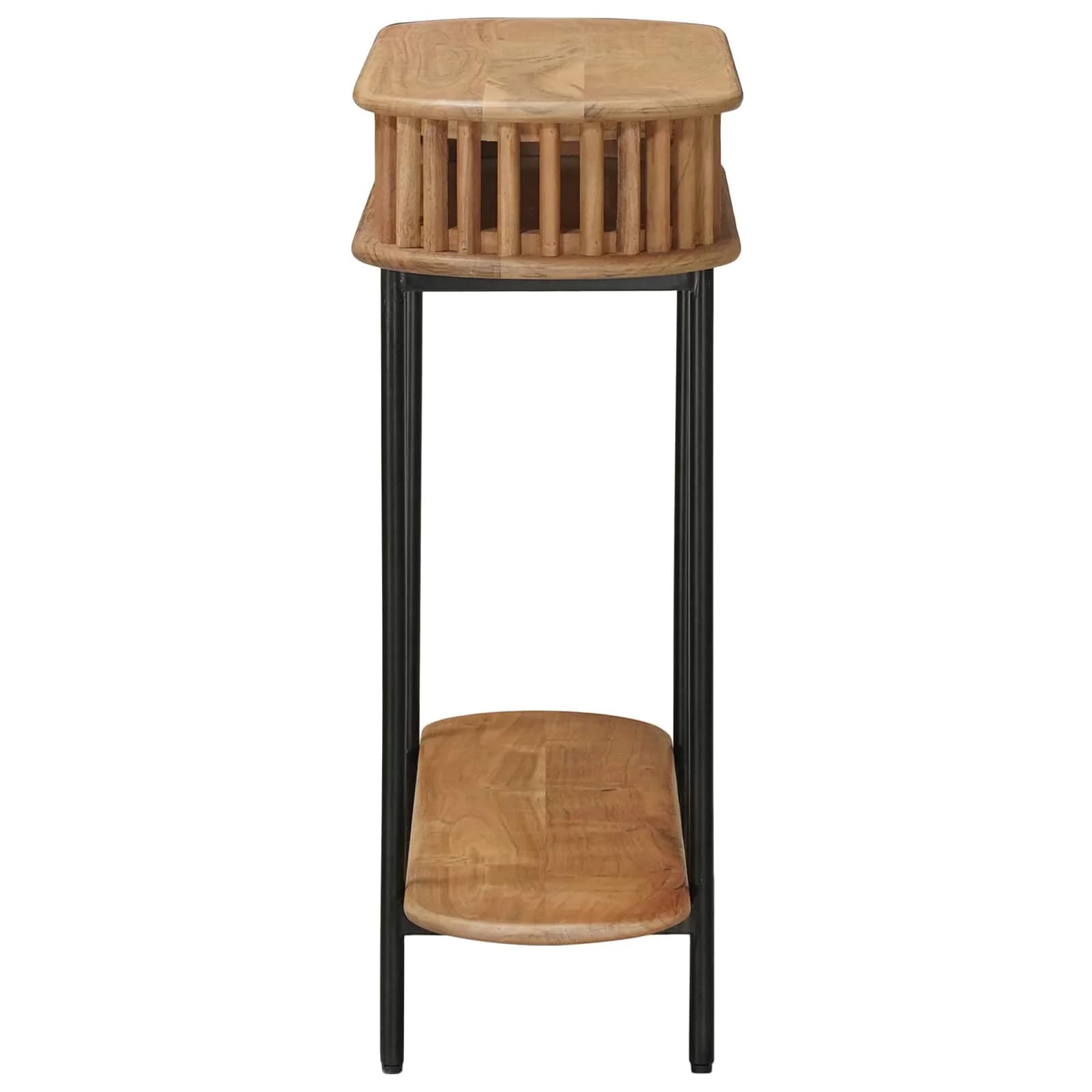 Ročno izdelana končna miza Teak rjava 90 x 30 x 75 cm - slika 3