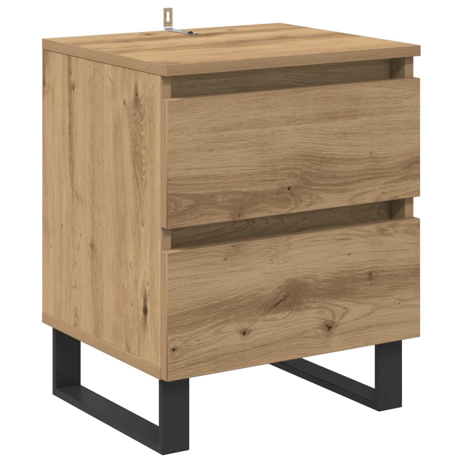 Nočna omarica Umetni hrast 40 x 35 x 50 cm Inženirski les - slika 2