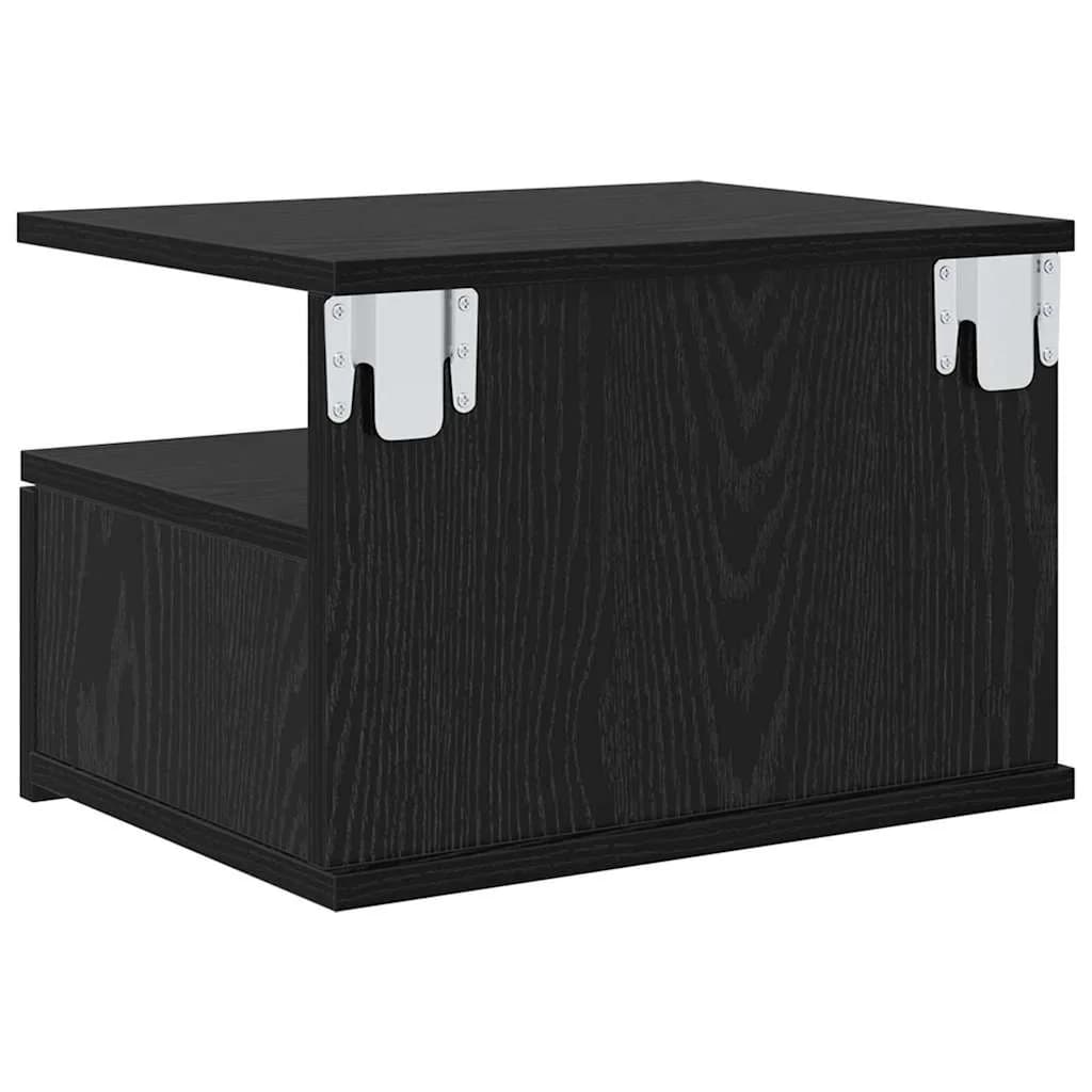 Plavajoča nočna omarica 2 kos Črna Orehovina 40 x 31 x 28 cm - slika 8