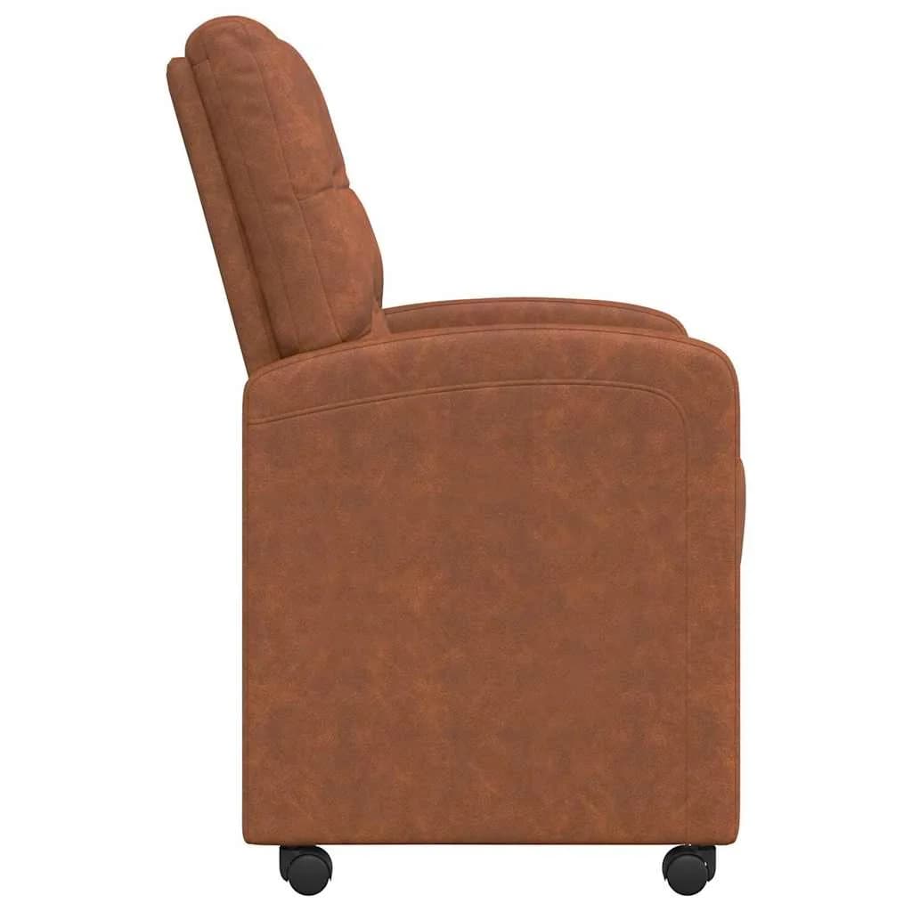 Jedilni stoli s kolesi 2 kos Umetna koža Rjava 58 x 67 x 97 cm - slika 5