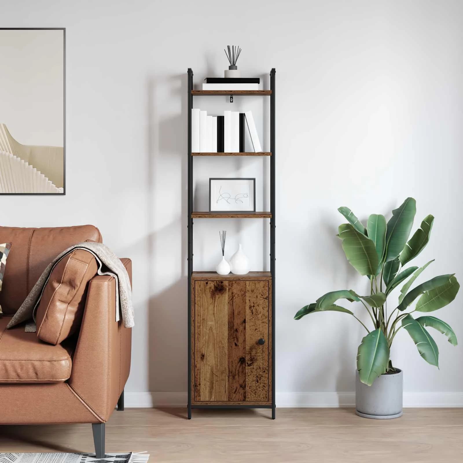 Knjigovni omar 6 nivojev 40 x 24 x 161 cm Inženirski les - slika 4