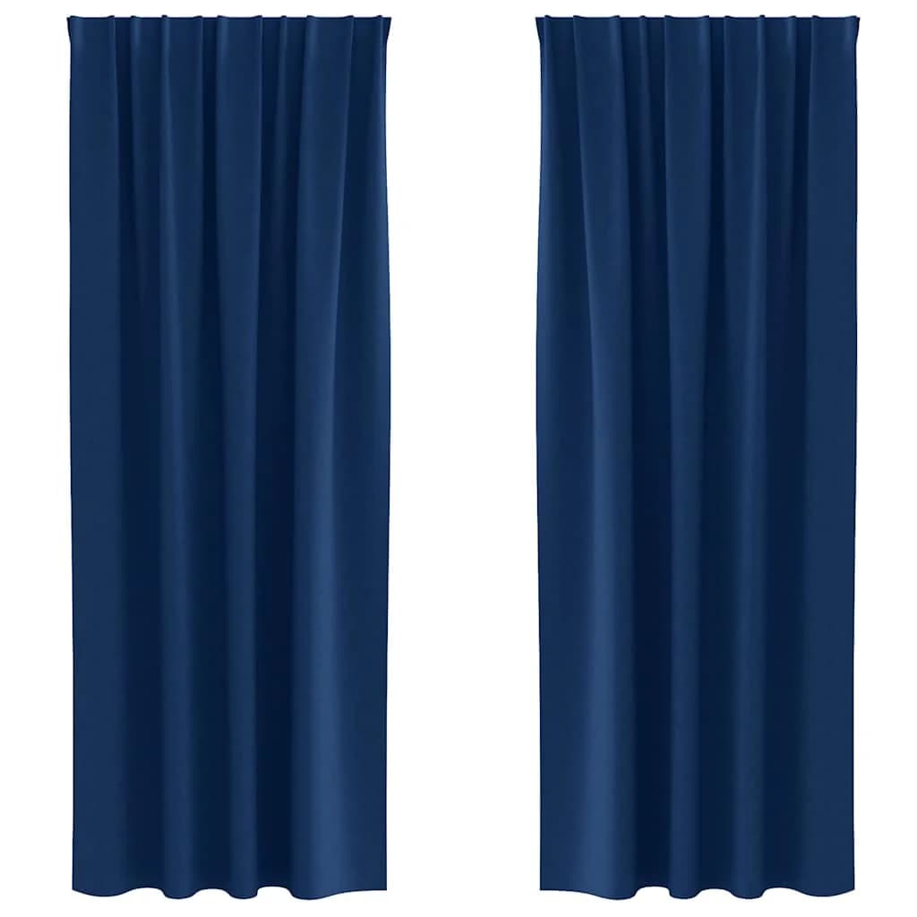 Zavese za zatemnitev z obroči 2 kos Temno modra 260 x 140 cm - slika 2