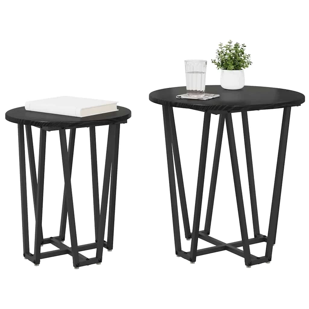 Komplet stranskih mizic 2 kos Črna Orehovina 50 x 50 x 50,5 cm - slika 3