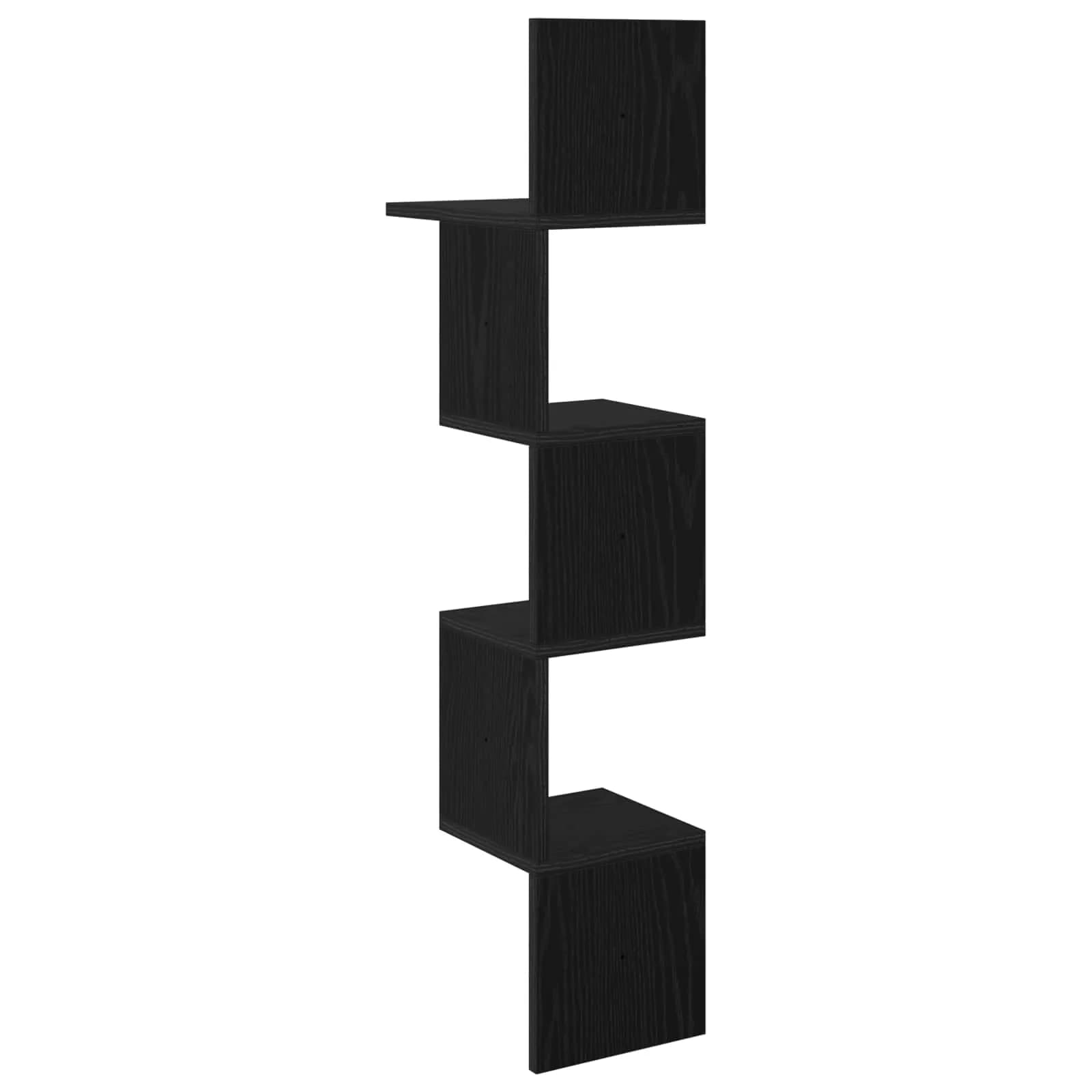 Stenska polica Montaža za steno Črni hrast 32 x 21 x 107 cm - slika 6