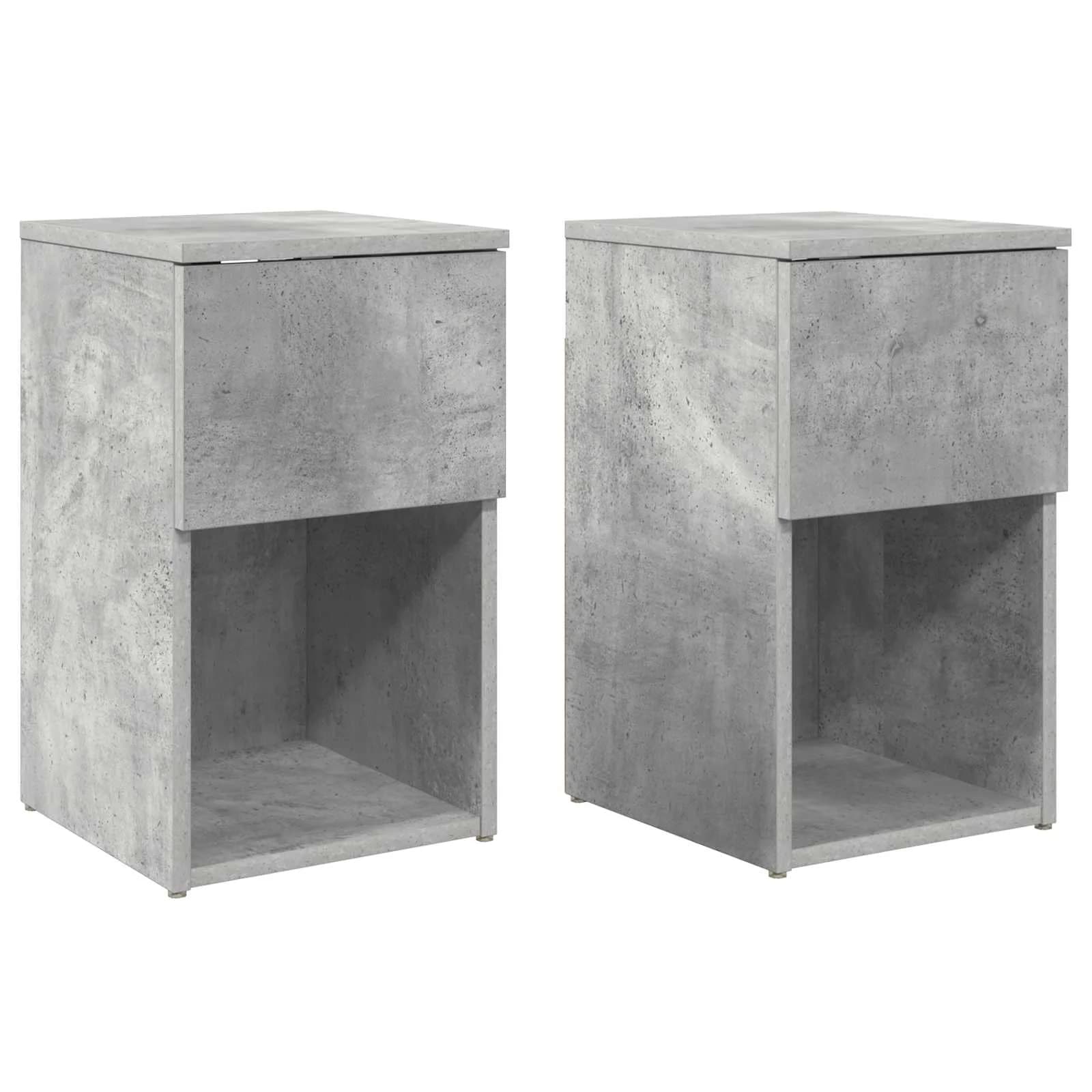 Posteljna omarica 2 kos Betonsko siva 29 x 31,5 x 49 cm - slika 2