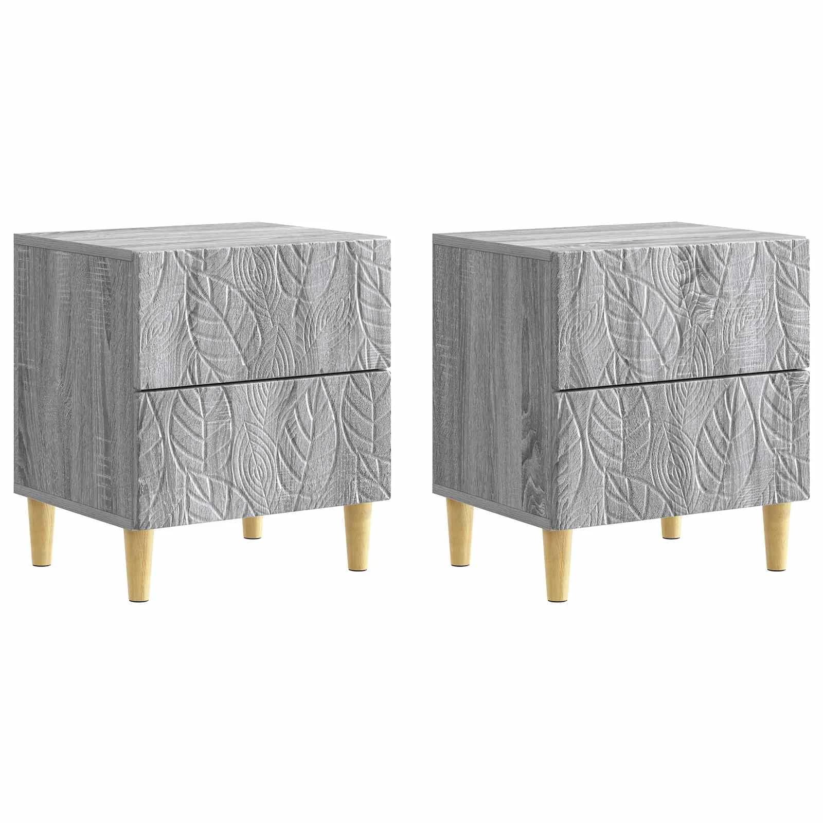 Nočna omarica 2 kos Siva Sonoma 43 x 34,5 x 48 cm - slika 2