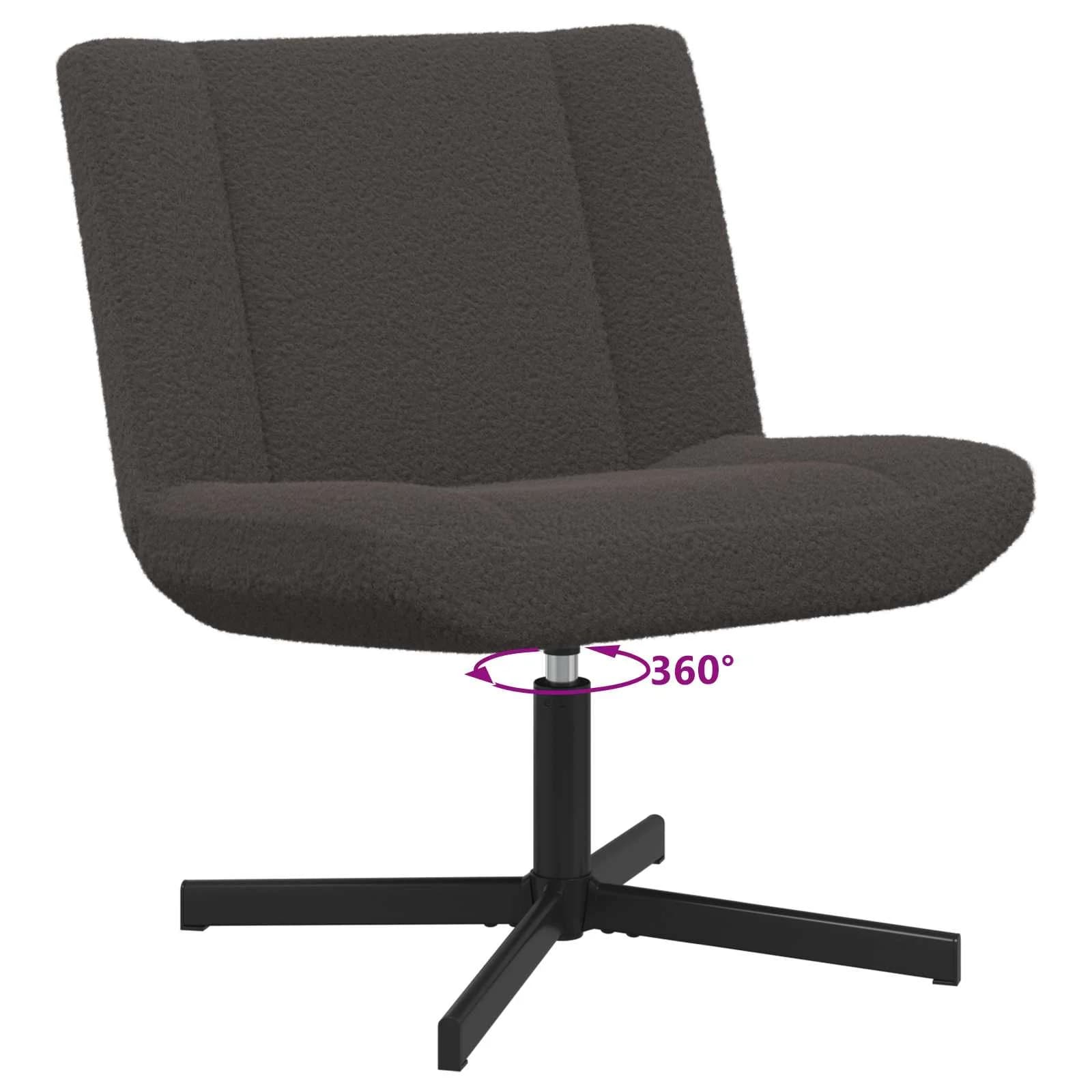 Vrtljiv stol Temno siva 63 x 75 x 76 cm Ovčja koža - slika 5