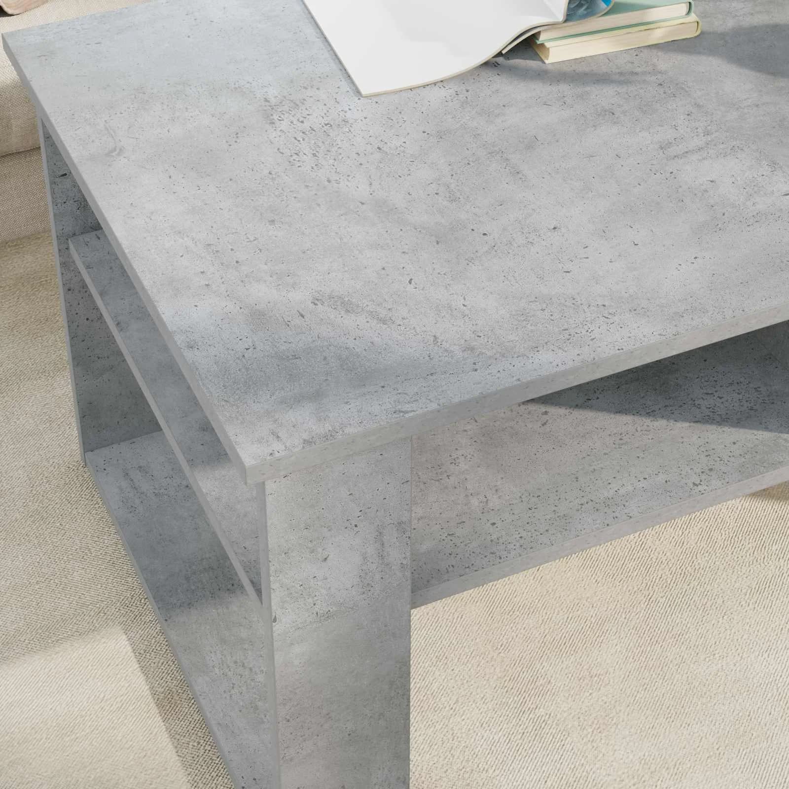 Klubska miza Betonsko siva 96 x 54 x 44 cm Inženirski les - slika 4