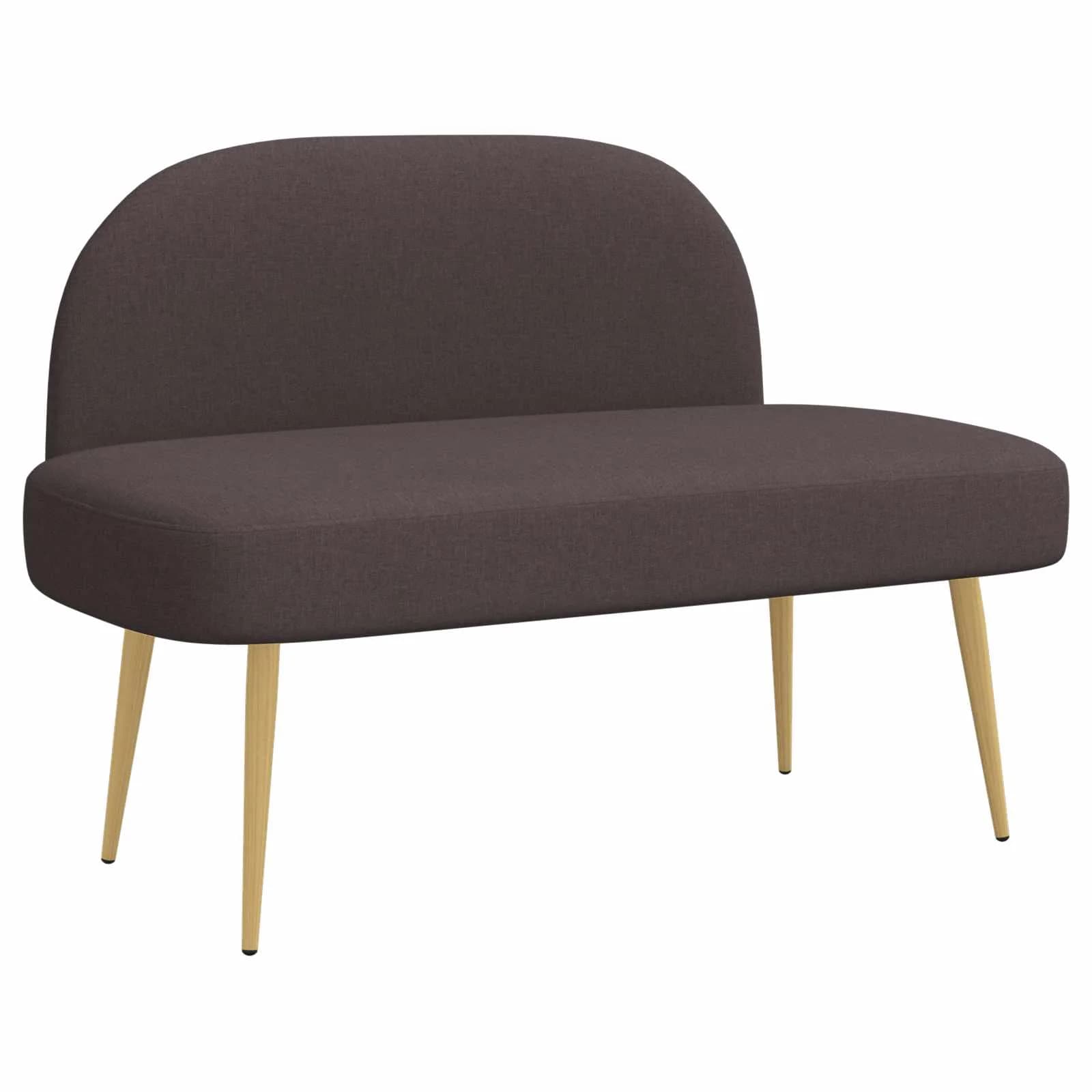 Oblazinjena klop z naslonom Temno rjava 110 x 60 x 76 cm - slika 2