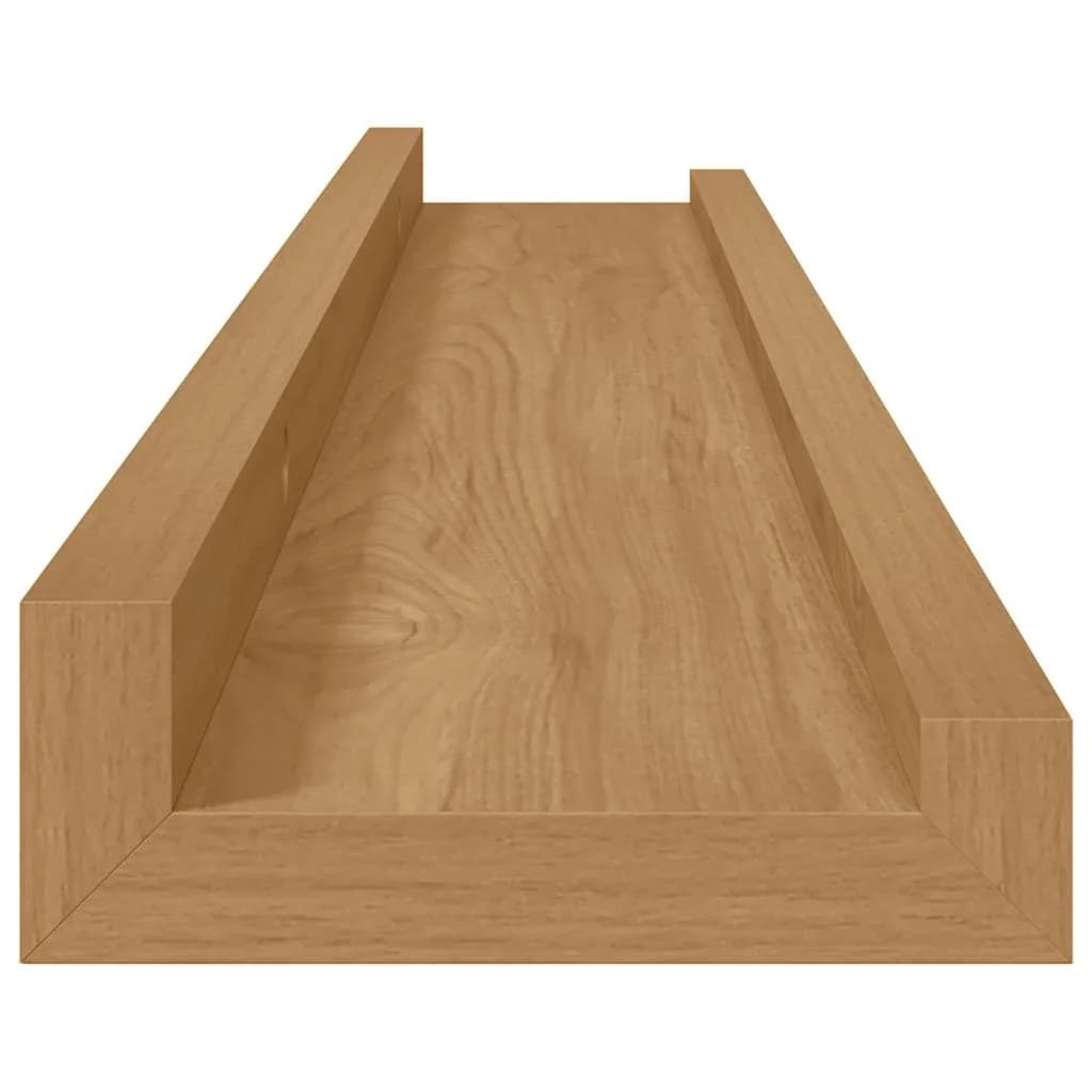 Stenska polica Montaža za steno 2 kos Rjava 60 x 9 x 3 cm - slika 8