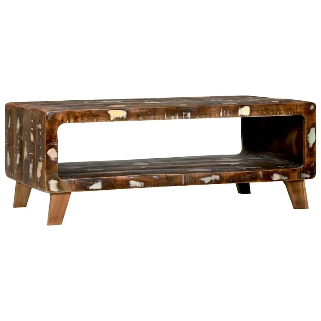 Klubska miza večbarvno 90 x 50 x 35 cm Trdna obnovljena les - slika 2