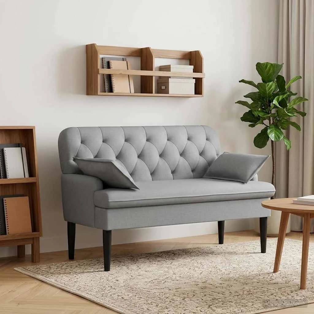 Dvojnica s gumbi Svetlo siva 111 x 68 x 80 cm Blago