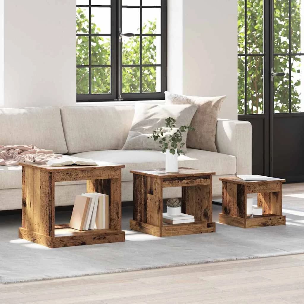 Klubska miza 3 kos Star les 48 x 45 x 45 cm Inženirski les