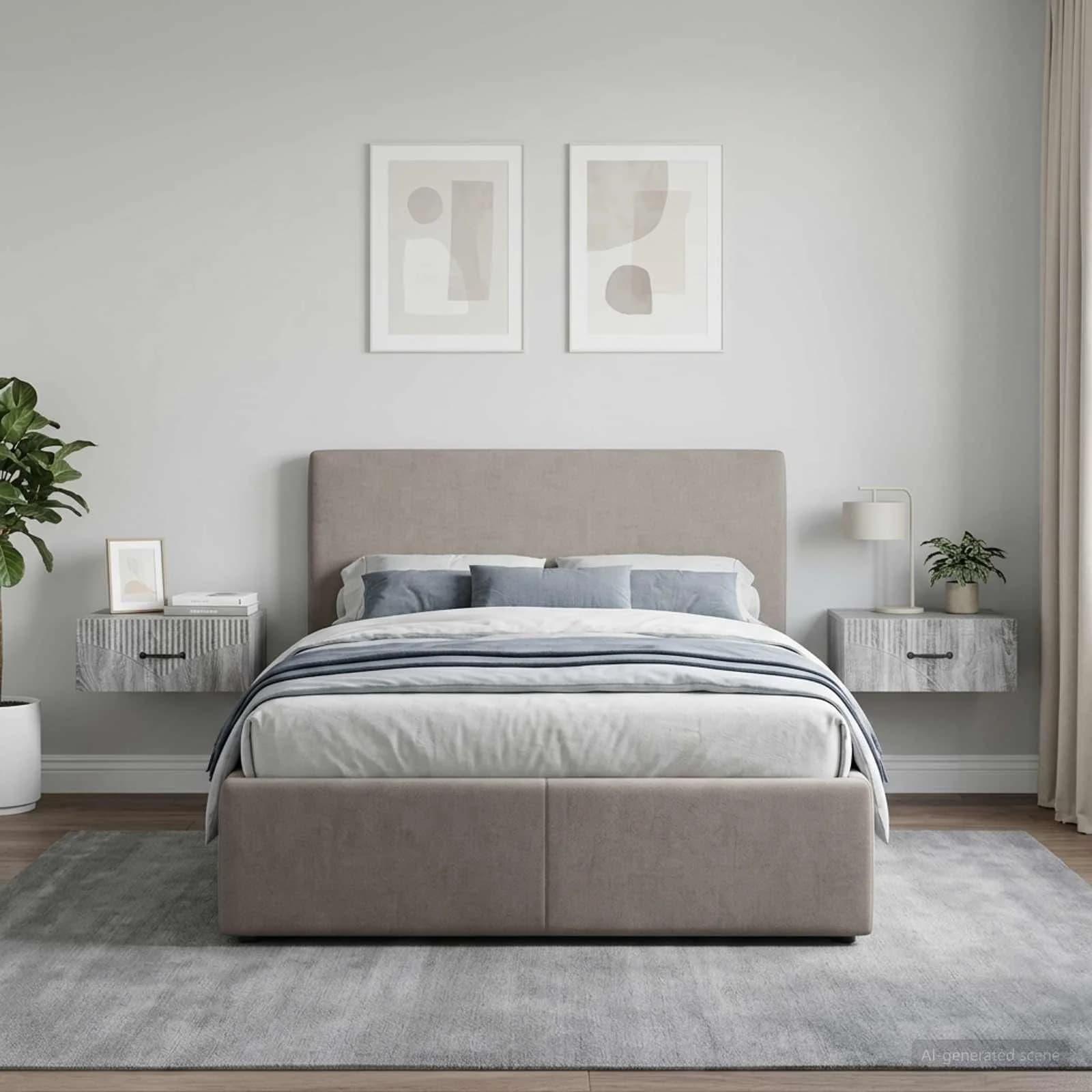 Stenski nočni omarici 2 kos Siva Sonoma 49 x 34,5 x 20 cm